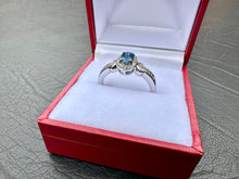 Load image into Gallery viewer, #657 - 10kt White Gold, Sapphire & Diamond Ring, Size 7