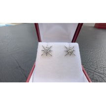 Load image into Gallery viewer, #521 - 14kt White Gold, Vintage .13ct Diamond Studs