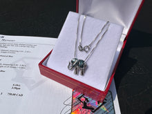 Load image into Gallery viewer, #660 - Blue Diamond Elephant Pendant & 18” Sterling Chain