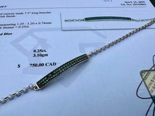Load image into Gallery viewer, #667 - 1/4ct Blue Diamond, .925 Silver Bracelet, 7.5”