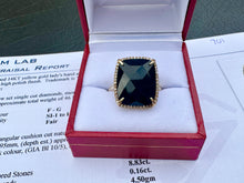 Load image into Gallery viewer, #701 - 14kt Yellow Gold, EFFY Onyx & Diamond Ring Size 7 1/4