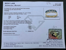 Load image into Gallery viewer, #696 - 10k Yellow Gold, Sapphire & Diamond Band. Size 7.