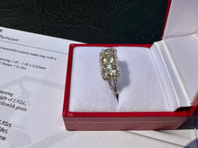 Load image into Gallery viewer, #664 - Peridot & Diamond Ring, Sterling Size 7 w/ Appraisal