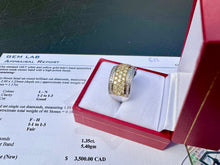 Load image into Gallery viewer, #612 - 14kt 1.35ct White & Yellow Diamond Band Size 6