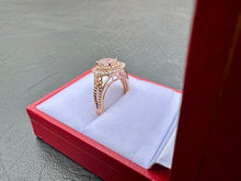 Load image into Gallery viewer, #689 - 10kt Rose Gold, Morganite & Diamond Ring, Size 7