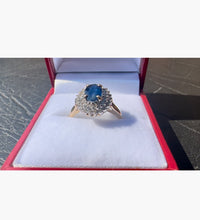 Load image into Gallery viewer, #537 - 14kt Yellow Gold, Natural Sapphire & Diamond Ring, Size 6 3/4