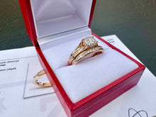 Load image into Gallery viewer, #633 - 14kt Rose Gold, .52ct Diamond Wedding Set Size 7