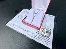 Load image into Gallery viewer, #767 - 14k White Gold, Linear Drop Diamond Pendant, 18”