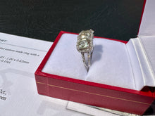 Load image into Gallery viewer, #664 - Peridot & Diamond Ring, Sterling Size 7 w/ Appraisal