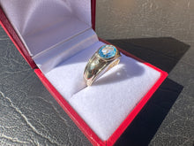Load image into Gallery viewer, #589 - 10k Yellow Gold, Oval Topaz & Diamond Ring Size 7