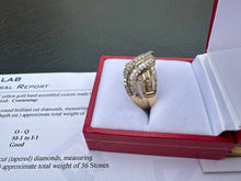 Load image into Gallery viewer, #717 - 10kt Yellow Gold, 1.00ct Multi Row Wave Diamond Ring, Size 7