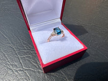 Load image into Gallery viewer, #710 - 10kt Yellow Gold, Topaz & Diamond Ring, Size 6