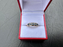 Load image into Gallery viewer, #696 - 10k Yellow Gold, Sapphire & Diamond Band. Size 7.