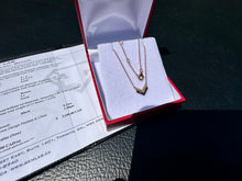 Load image into Gallery viewer, #835 - 10k Rose Gold, Brown & Black Diamond Chevron Necklace 16-18”