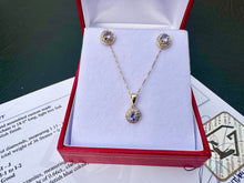 Load image into Gallery viewer, #720 - 14kt Yellow Gold, Tanzanite & Diamond Earrings, Pendant, 18" Necklace