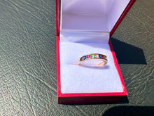 Load image into Gallery viewer, #705 - 10kt Rose Gold, Rainbow Band, Size 7