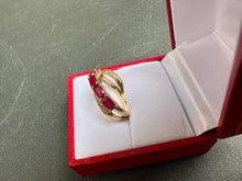 Load image into Gallery viewer, #735 - 14kt Yellow Gold, EFFY Ruby & Diamond Ring, Size 7