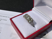 Load image into Gallery viewer, #664 - Peridot & Diamond Ring, Sterling Size 7 w/ Appraisal