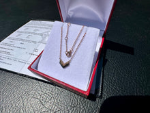 Load image into Gallery viewer, #835 - 10k Rose Gold, Brown & Black Diamond Chevron Necklace 16-18”