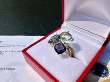 Load image into Gallery viewer, #634 - 14kt Yellow Gold, EFFY Topaz, Iolite, Peridot & Diamond Ring Size 6