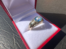 Load image into Gallery viewer, #589 - 10k Yellow Gold, Oval Topaz & Diamond Ring Size 7