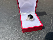 Load image into Gallery viewer, #702 - 3.46CT Onyx & Diamond Ring, 10kt Yellow Gold, Size 6