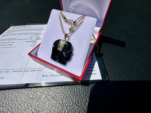 Load image into Gallery viewer, #785 - 10-14k Yellow Gold, Black Onyx Elephant Pendant & 22” Chain
