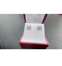 Load image into Gallery viewer, #521 - 14kt White Gold, Vintage .13ct Diamond Studs