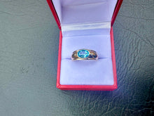 Load image into Gallery viewer, #589 - 10k Yellow Gold, Oval Topaz & Diamond Ring Size 7