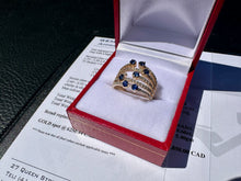 Load image into Gallery viewer, #846 - 14kt Yellow Gold, Sapphire & Diamond Custom Ring SZ 6