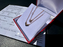 Load image into Gallery viewer, #835 - 10k Rose Gold, Brown & Black Diamond Chevron Necklace 16-18”