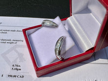 Load image into Gallery viewer, #671 - 3/4 Carat Diamond Baguette Clutch Back Earrings .925