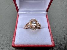 Load image into Gallery viewer, #689 - 10kt Rose Gold, Morganite & Diamond Ring, Size 7