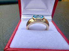 Load image into Gallery viewer, #589 - 10k Yellow Gold, Oval Topaz & Diamond Ring Size 7