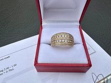 Load image into Gallery viewer, #716 - 10k Yellow Gold, .70ct Diamond Row Band Size 7