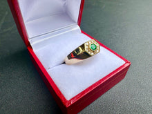 Load image into Gallery viewer, #737 - 14kt Yellow Gold,Emerald & Diamond Ring Size 10