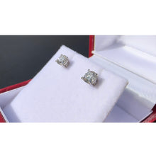 Load image into Gallery viewer, #554 - .50 Carat Diamond TW 14k White Gold, Screwback Studs. NEW.