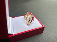 Load image into Gallery viewer, #735 - 14kt Yellow Gold, EFFY Ruby & Diamond Ring, Size 7