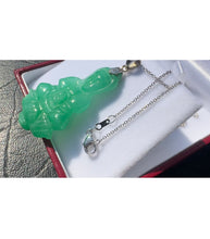 Load image into Gallery viewer, #539 - 14-18kt White Gold, Natural Jadeite Carved Buddha Pendant & Necklace