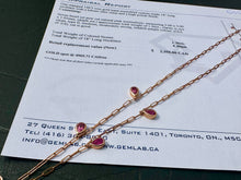 Load image into Gallery viewer, #653 - 14kt Rose Gold, Pear Cut Pink Tourmaline Necklace. 18”