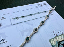 Load image into Gallery viewer, #666 - .32ct Blue Diamond, 8” Sterling Bracelet w/ Appraisal