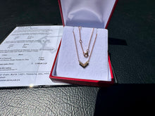 Load image into Gallery viewer, #835 - 10k Rose Gold, Brown & Black Diamond Chevron Necklace 16-18”