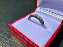 Load image into Gallery viewer, #640 - 14kt White Gold, Sapphire & Diamond Band, Size 5