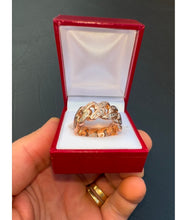 Load image into Gallery viewer, #567 - 10k Rose Gold, Diamond Cuban Link Ring, Size 10