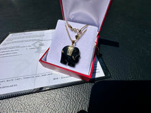 Load image into Gallery viewer, #785 - 10-14k Yellow Gold, Black Onyx Elephant Pendant & 22” Chain