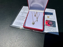 Load image into Gallery viewer, #642 - 14kt Yellow Gold Lock & Key Diamond Pendant Necklace 16-18”