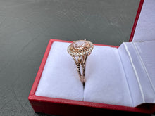 Load image into Gallery viewer, #689 - 10kt Rose Gold, Morganite & Diamond Ring, Size 7