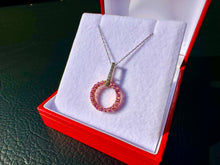 Load image into Gallery viewer, #733 - 18” 14kt White & Yellow Gold, Sapphire & Diamond Necklace & Pendant