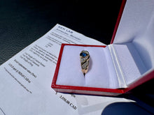 Load image into Gallery viewer, #871 - 18kt Yellow Gold, Pear Sapphire & Diamond Ring Sz 6 1/4