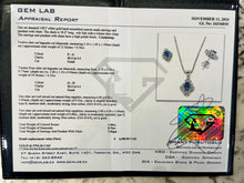 Load image into Gallery viewer, #377 - Sapphire & Diamond, 14kt White Gold Earring & Pendant Necklace Set